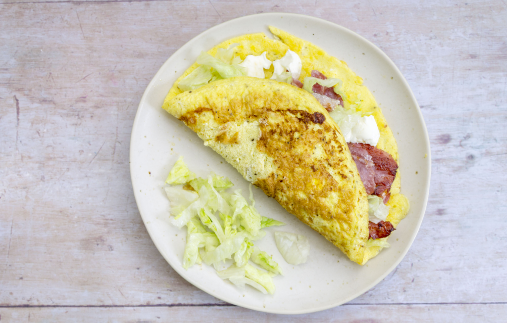 Cream Cheese and Bacon Omelette