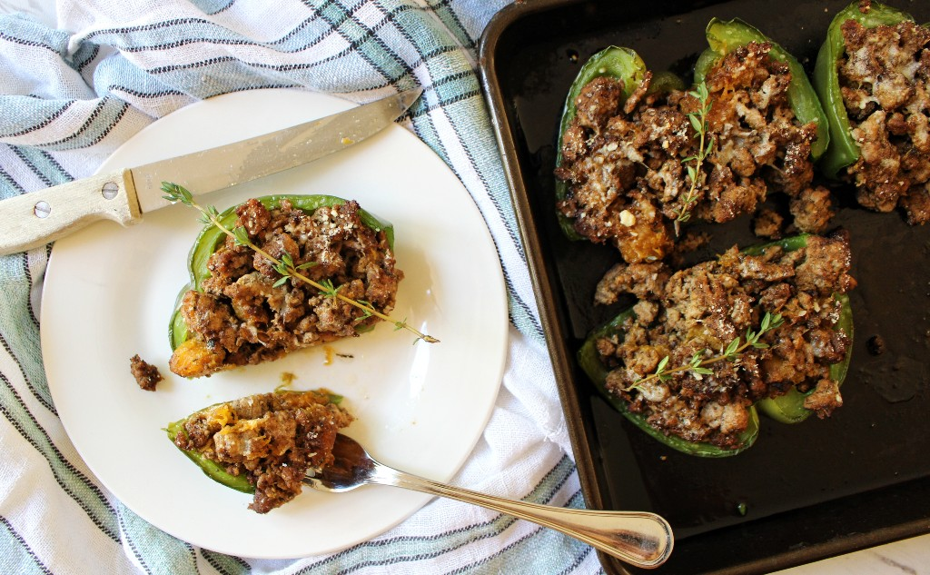 Turkey Butternut Squash Stuffed Bell Peppers