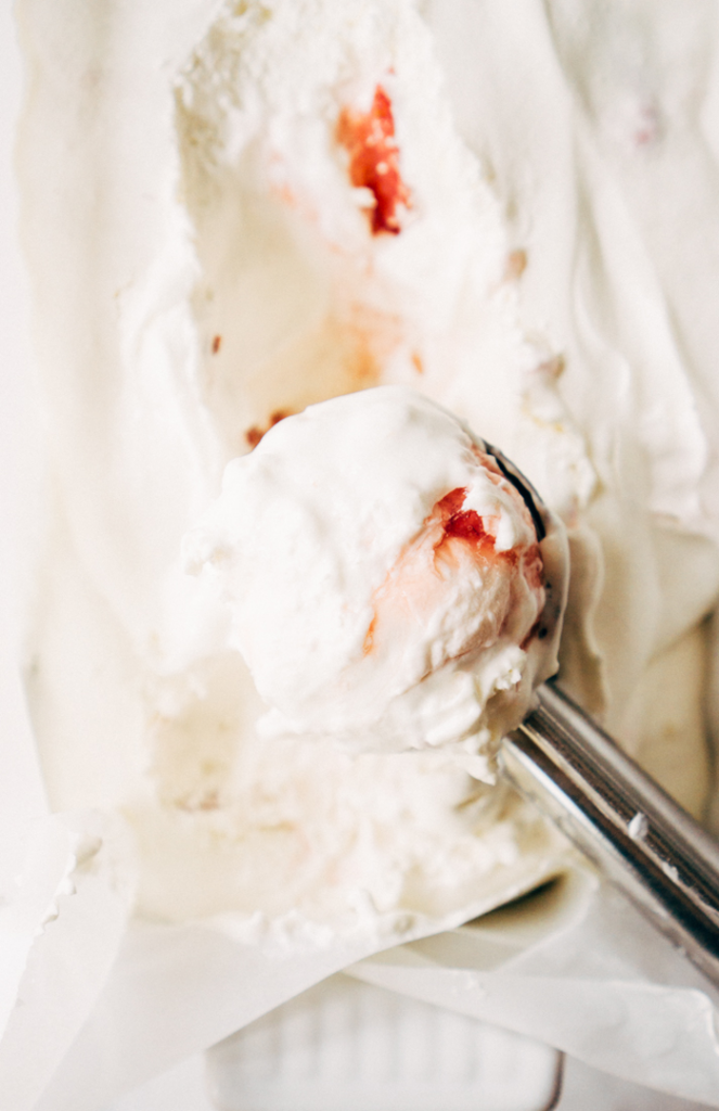 No-Churn Strawberry Mascarpone Ice Cream