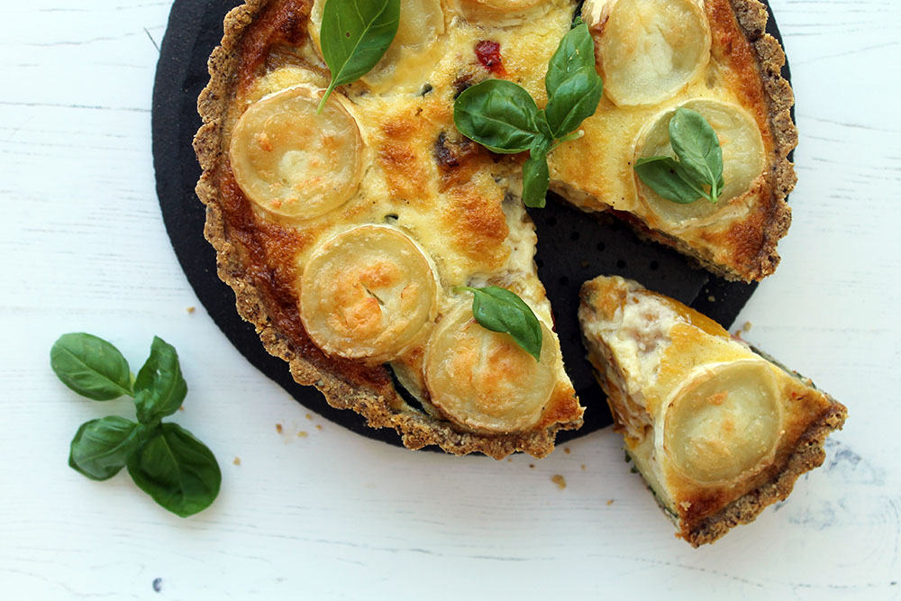 Goats Cheese, Zucchini And Red Pepper Tart
