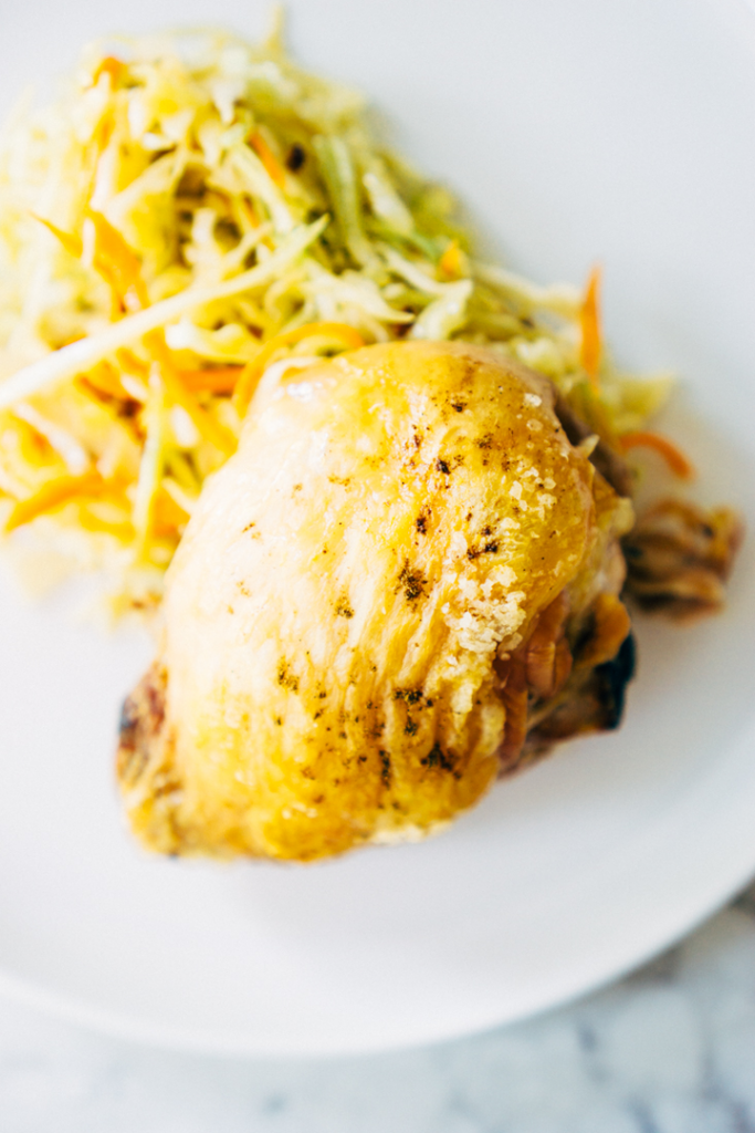 Crispy Five-Spice Chicken Thighs and Hunan Salad