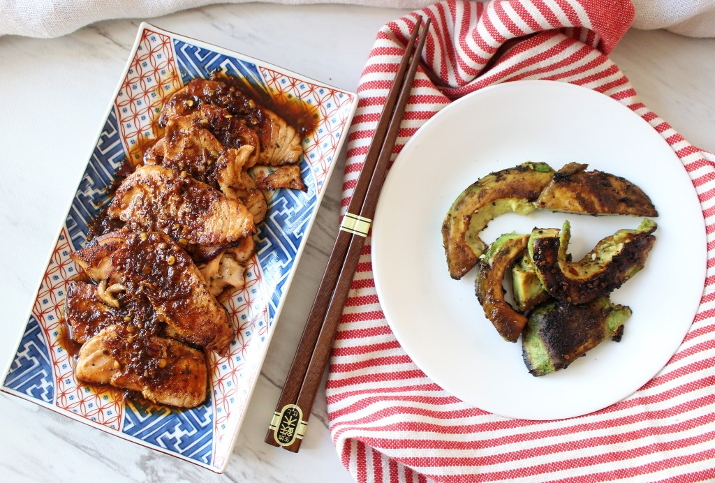 Carb Sweet Chili Salmon w Seared Avocado Slices