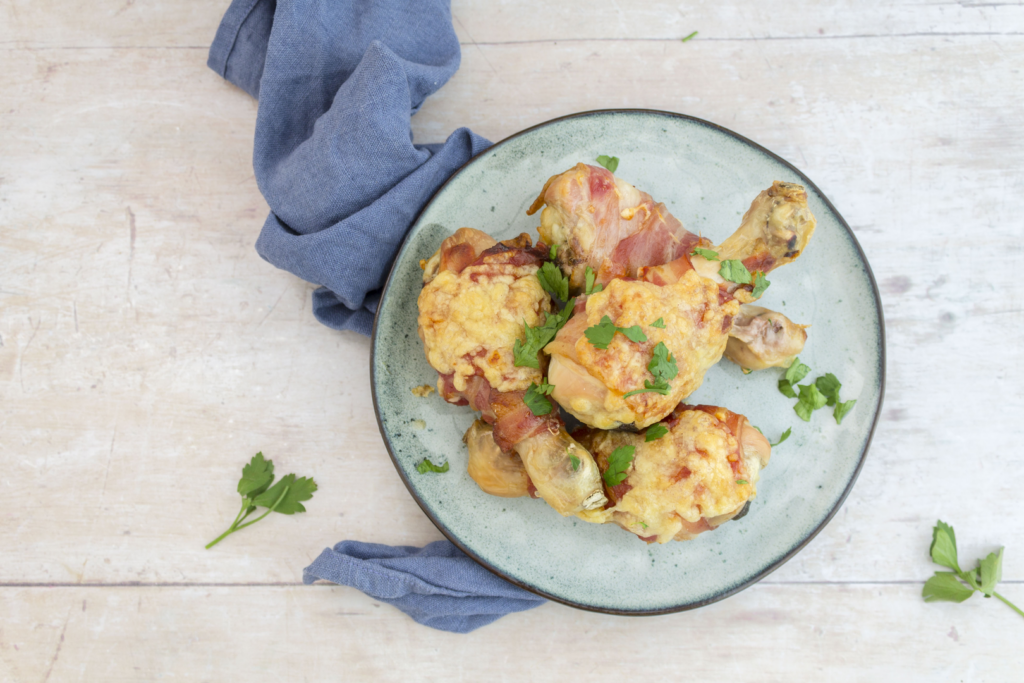 Kid-Friendly Bacon Wrapped Drumsticks