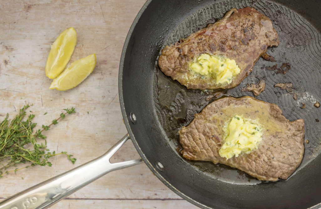 Sizzler Steaks with Parmesan Butter