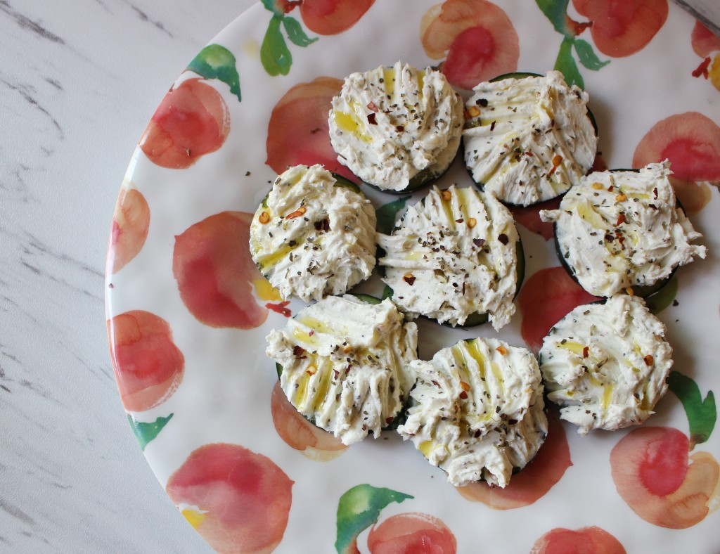 Everything Goat Cheese Cucumber Bites