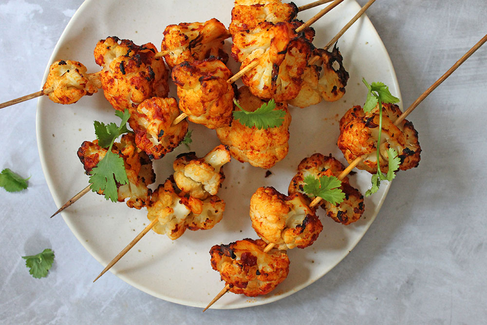 Curried Cauliflower Skewers