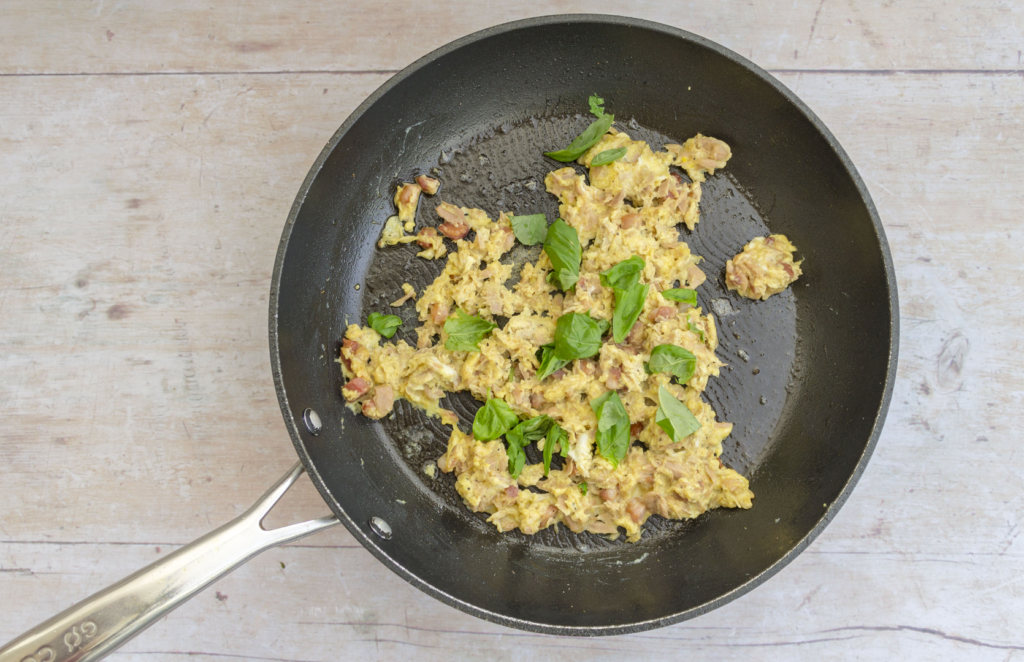 Tuna and Pancetta Scrambled Eggs