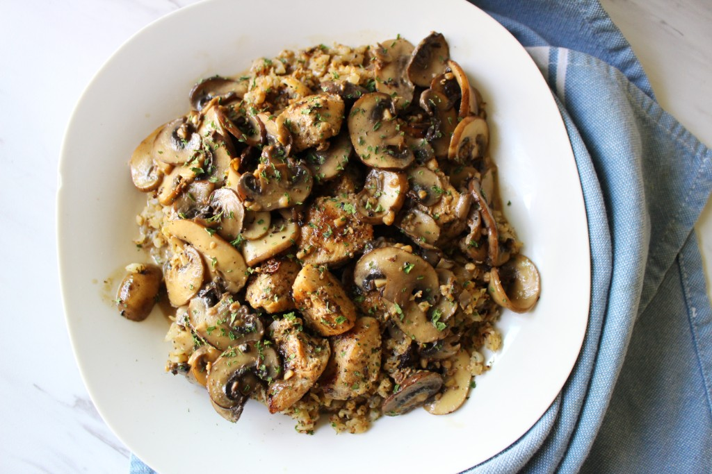 Chicken and Mushroom Stew Over Rice