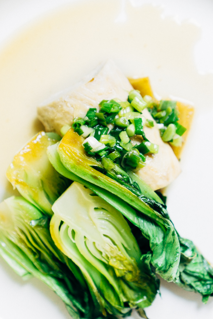 Steamed Ginger Mahi Mahi with Roasted Bok Choy