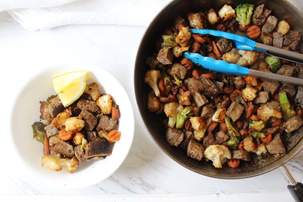 Carb Chopped Surf N Turf Skillet