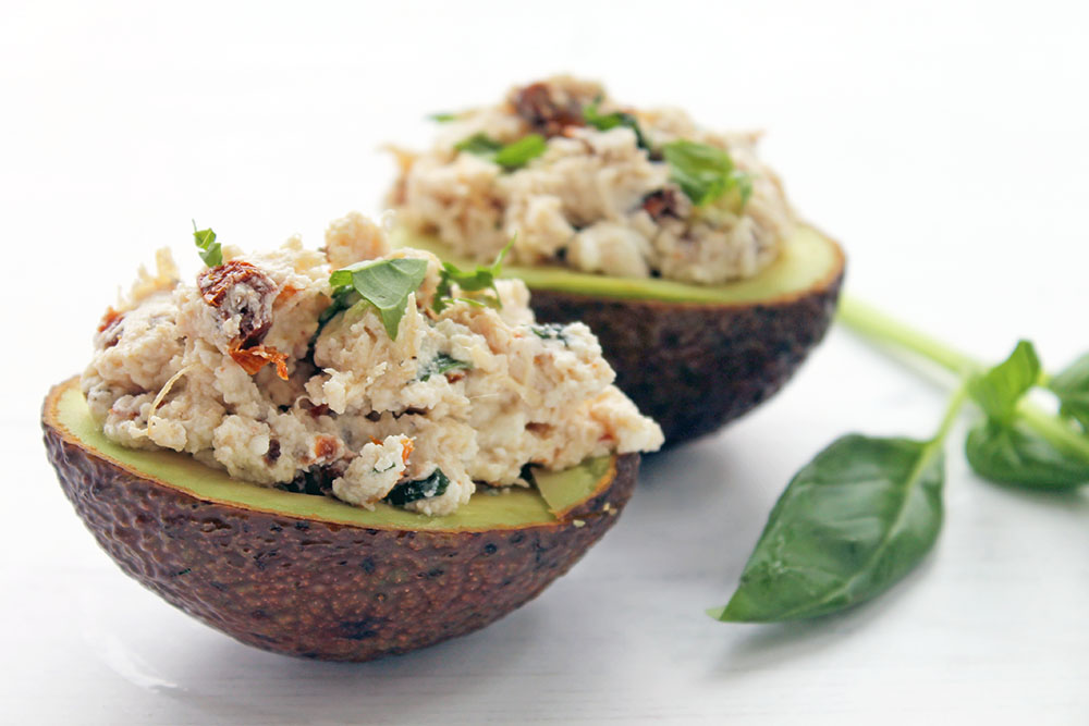 Chicken Ricotta And Sundried Tomato Avocado Boats