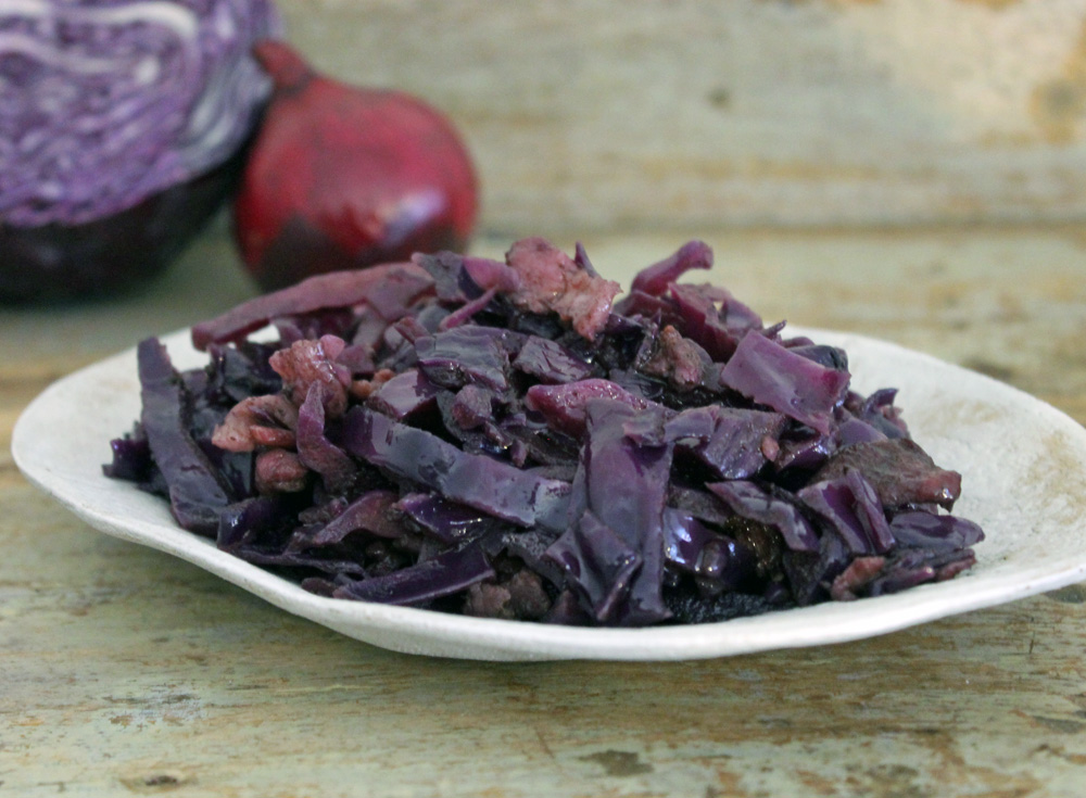 Braised Red Cabbage With Bacon