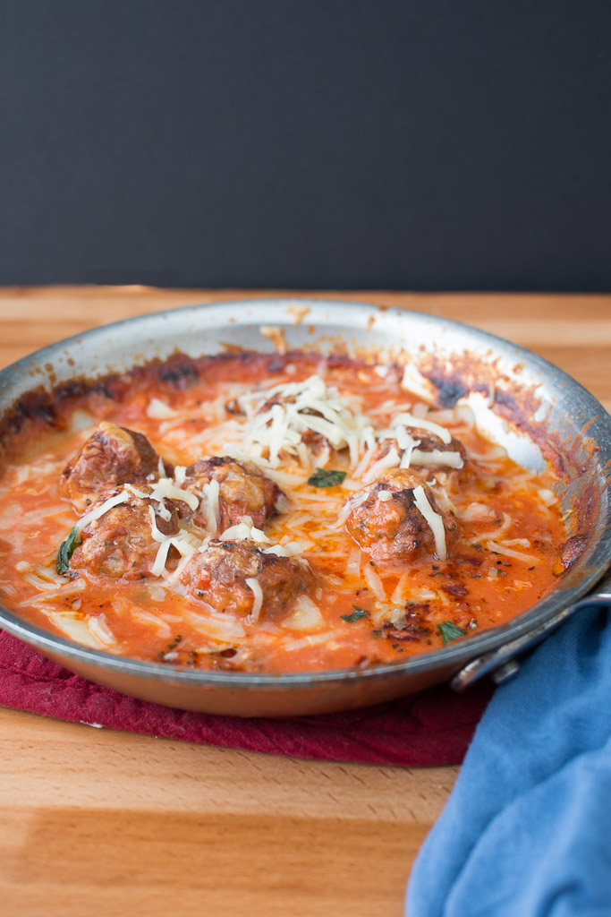 Stuffed Pork Meatballs With Tomato Cream Sauce