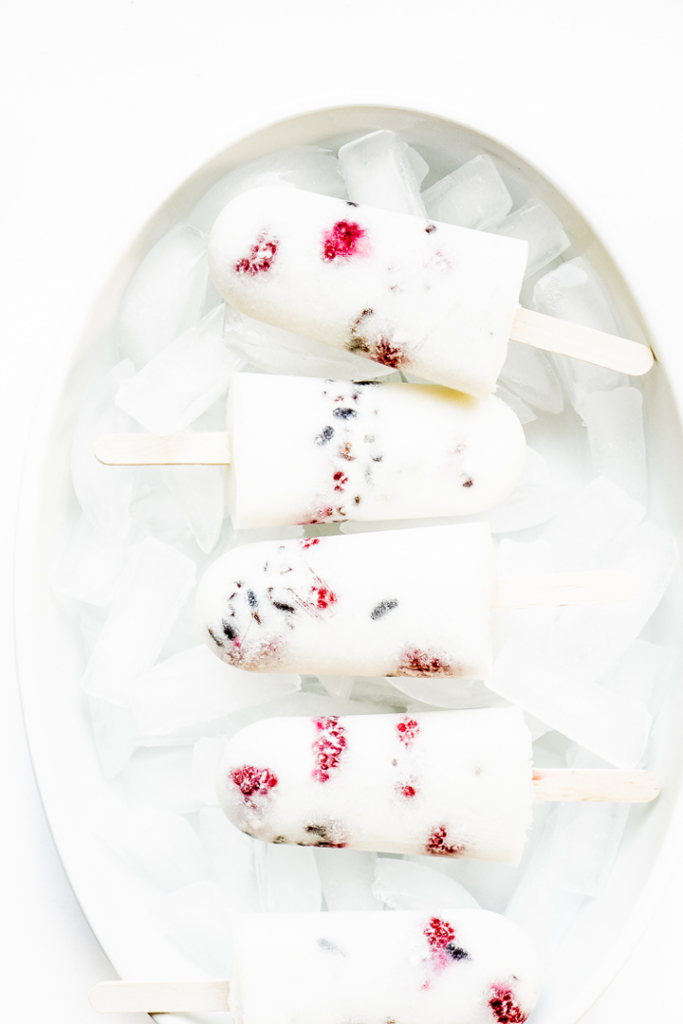 Coconut Cacao Raspberry Popsicles