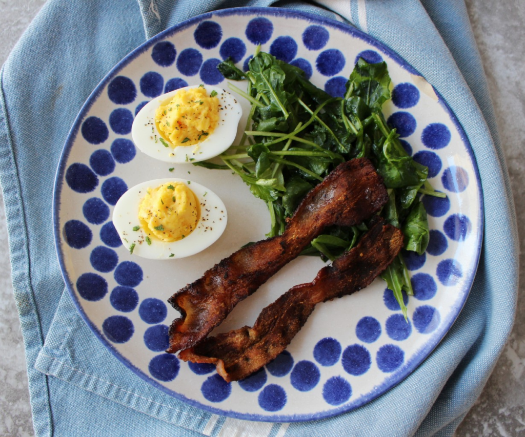 Egg Bacon and Greens Plate