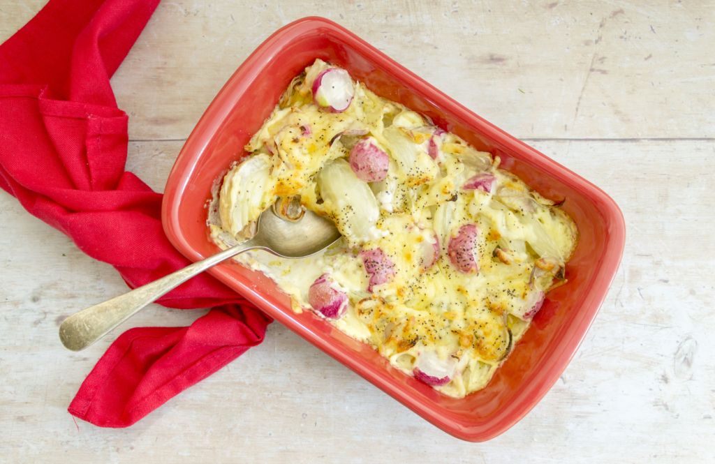 Fennel and Radish Gratin