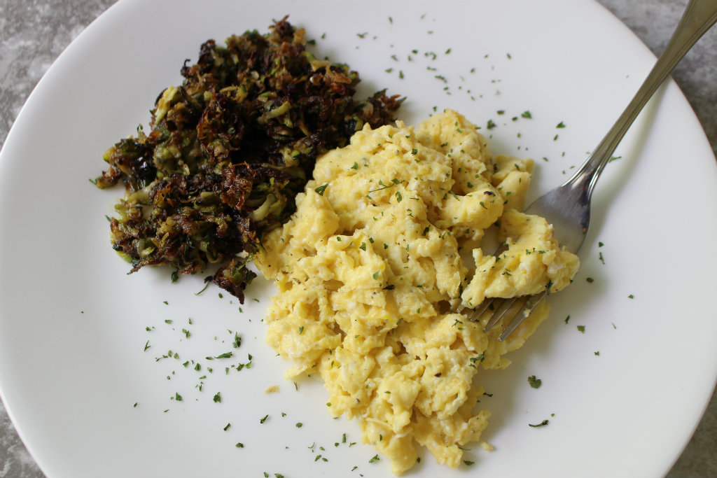 Zucchini Scallion Hash and Egg Plate