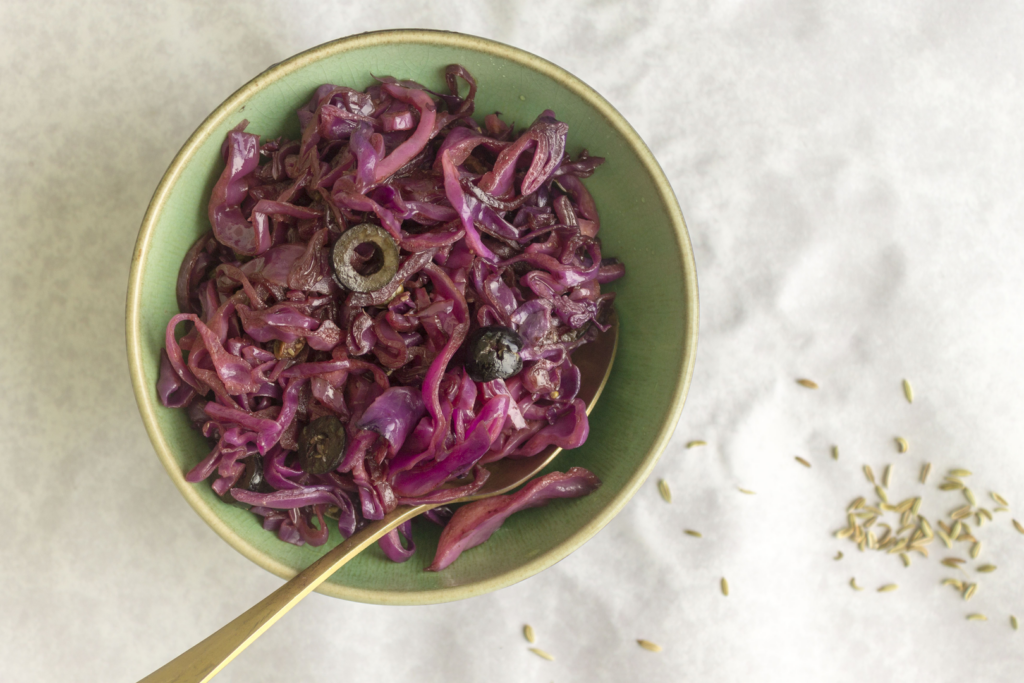 Braised Cabbage with Olives and Capers