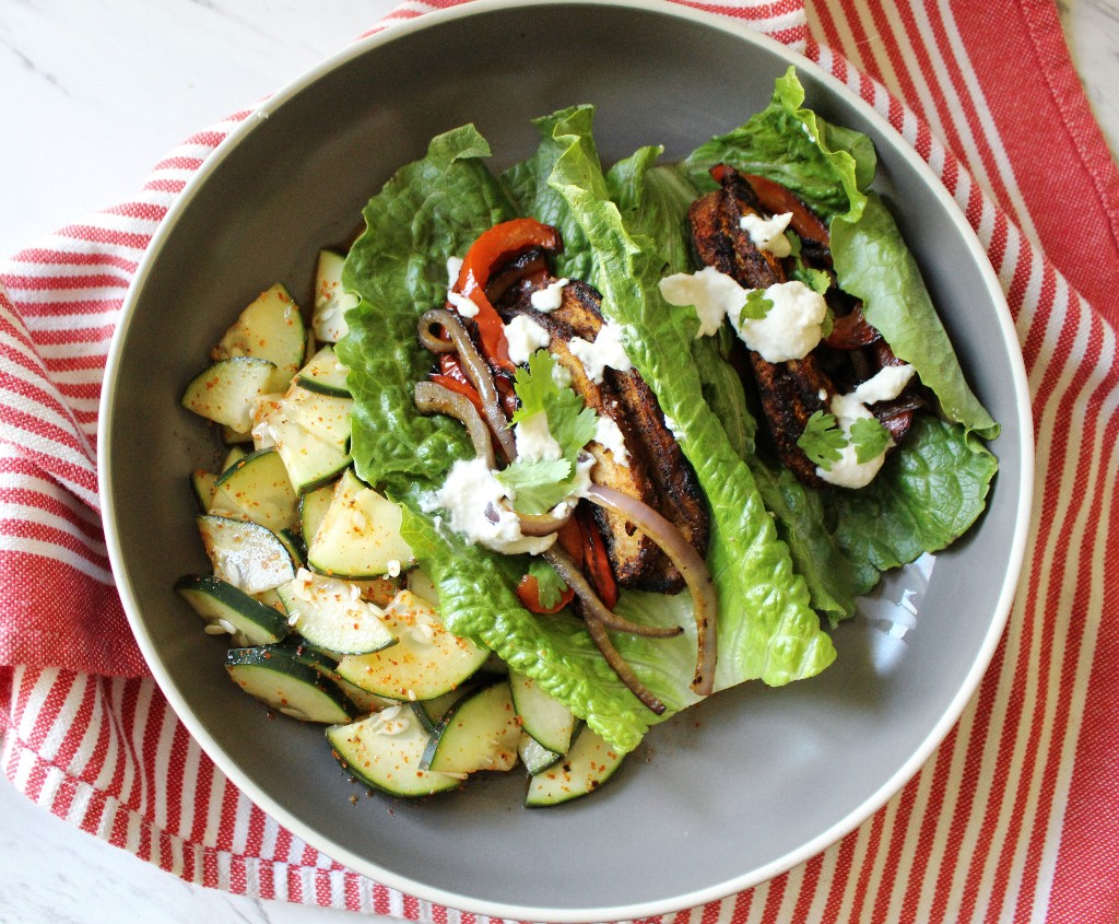 Vegan Tacos w Crema and Tajín Cucumber