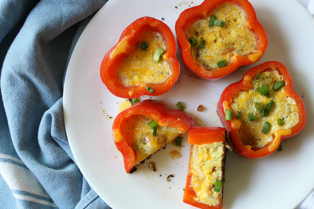 Bacon and Egg Bell Pepper Towers