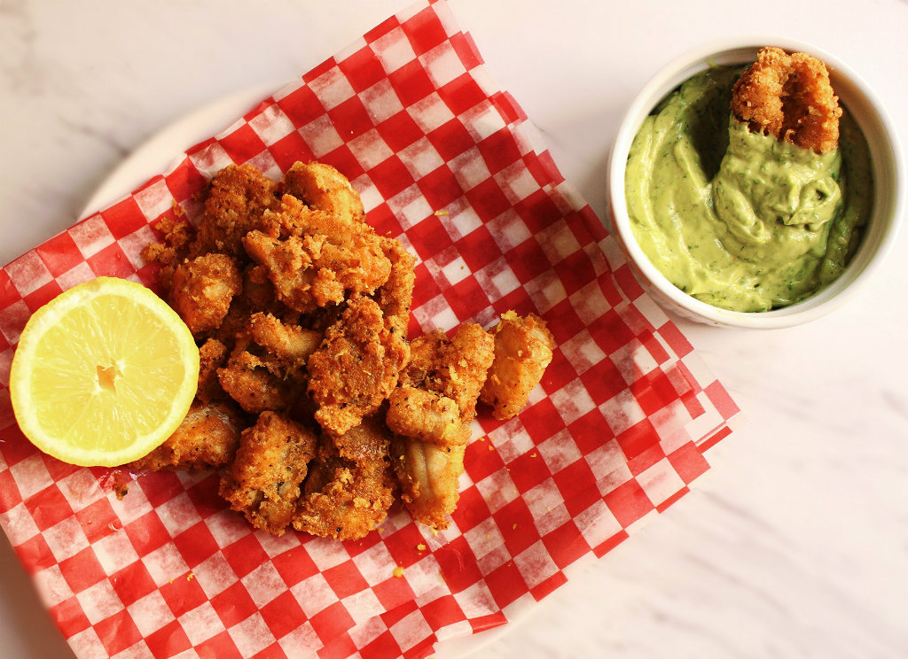 Parmesan Fish Nuggets With Avocado Dipping Sauce