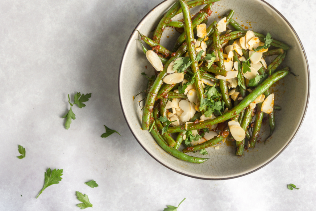 Harissa Green Beans with Almonds