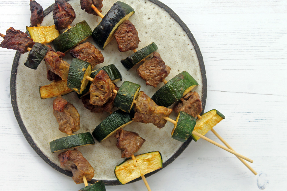 Mustard And Balsamic Steak Kebabs