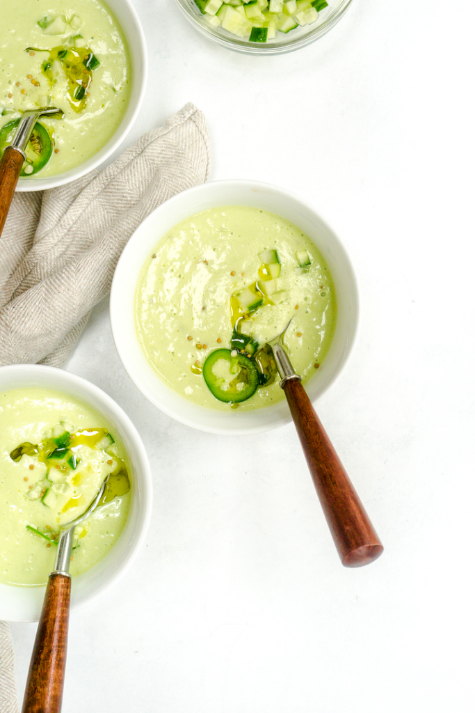 Chilled Cucumber Avocado Soup