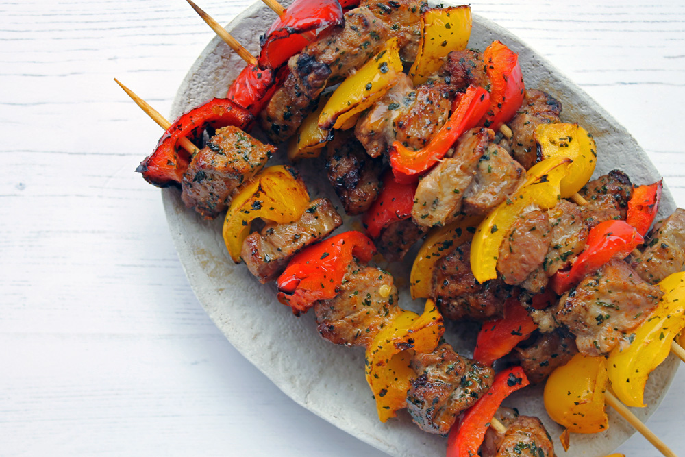 Pork And Pepper Kebabs