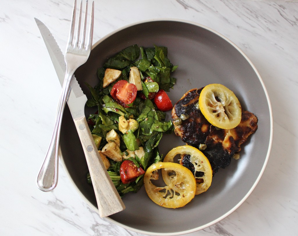 French Chicken w Balsamic Spinach Salad