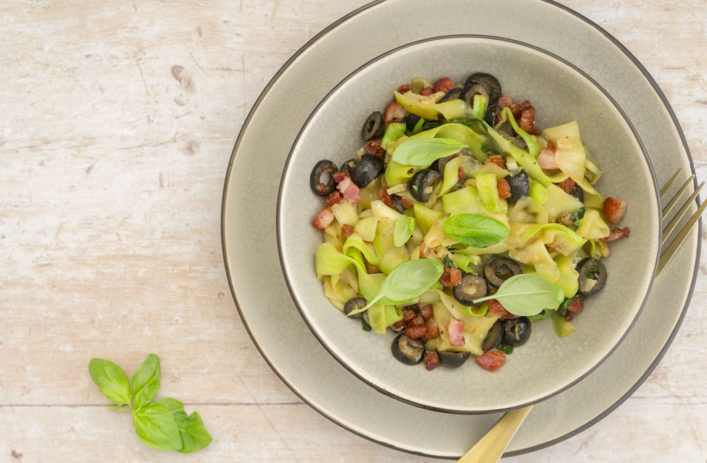 Pancetta and Olive Spaghetti