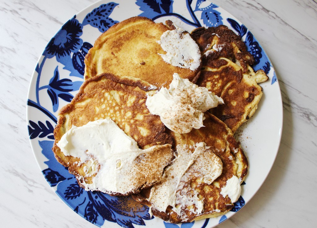 Egg Fast Banana Pancakes w Cream Cheese Icing