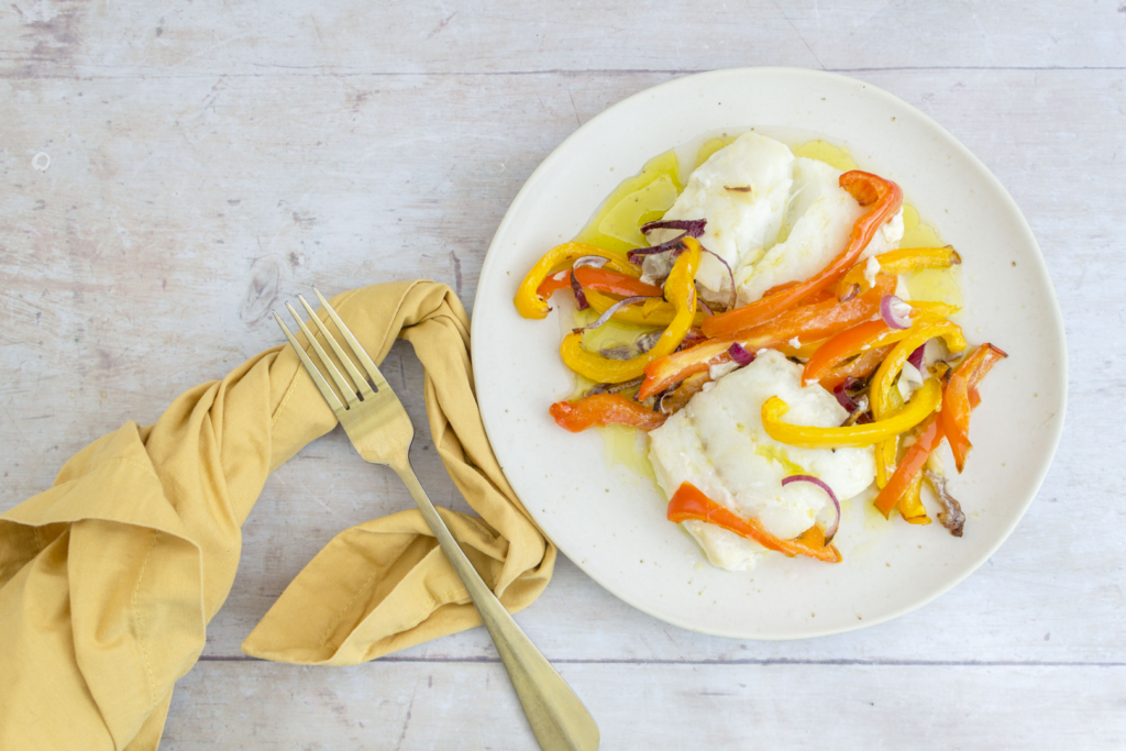 Baked Mediterranean Cod Escabeche