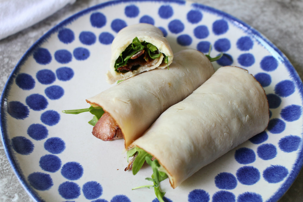 Turkey Bacon Arugula Rollups