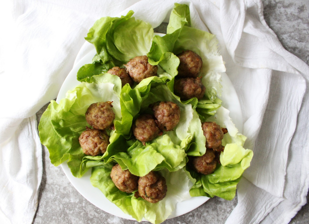 Pork Meatball Lettuce Cups