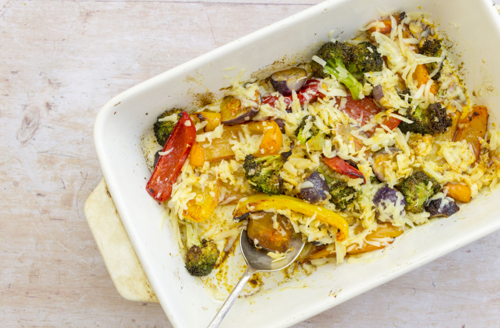 Roasted Cheesy Veg