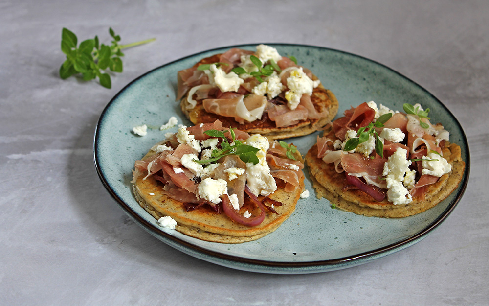 Prosciutto And Goats Cheese Pancakes