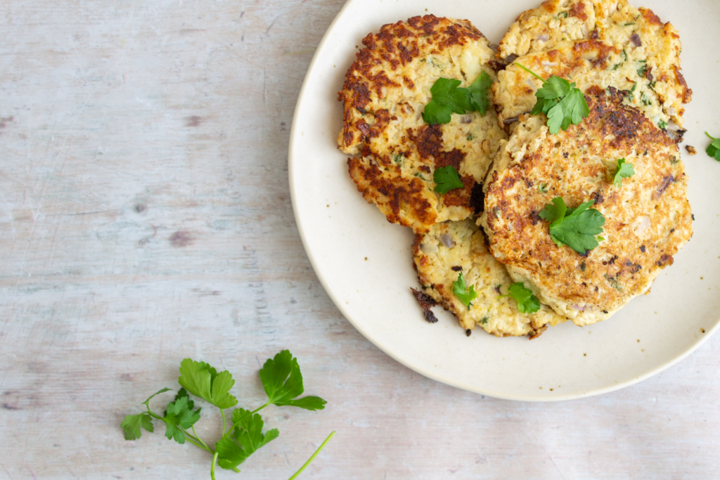 Cauliflower and Halloumi Fritters