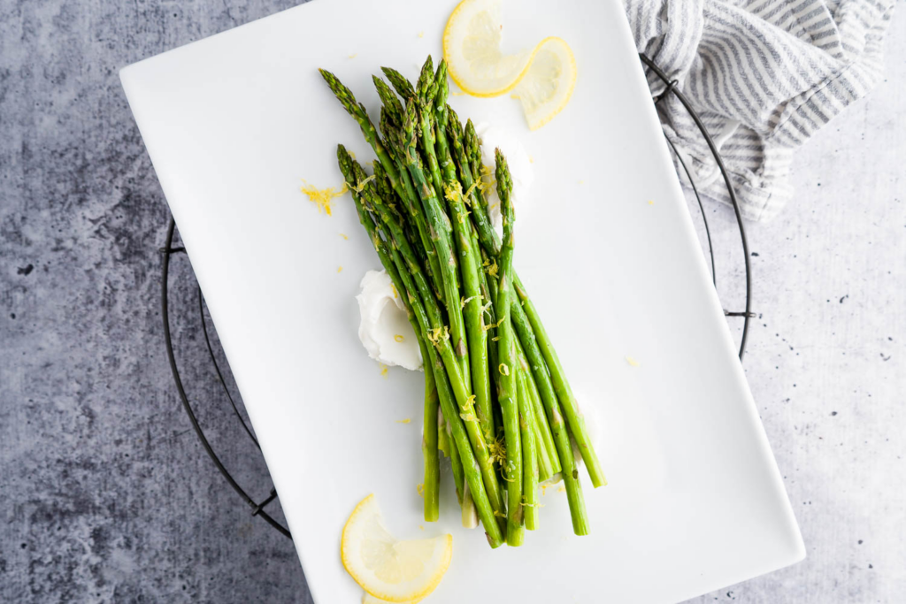 Asparagus with Chevre and Lemon