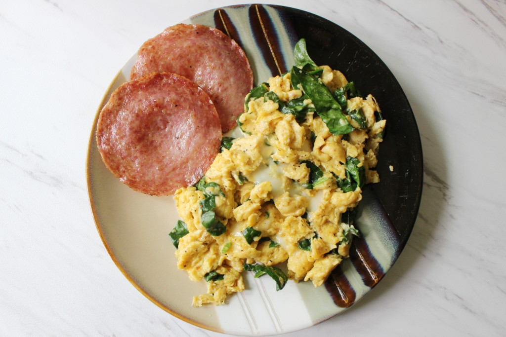 Fried Salami and Scrambled Eggs