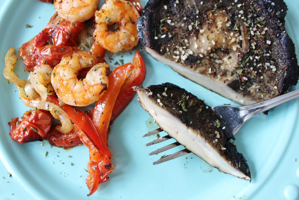 Shrimp Diavolo w Portabella Steaks