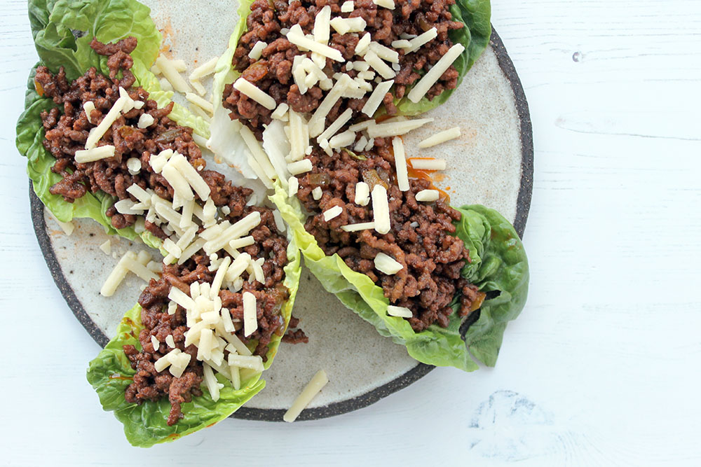 Beef Chili Cheese Lettuce Cups