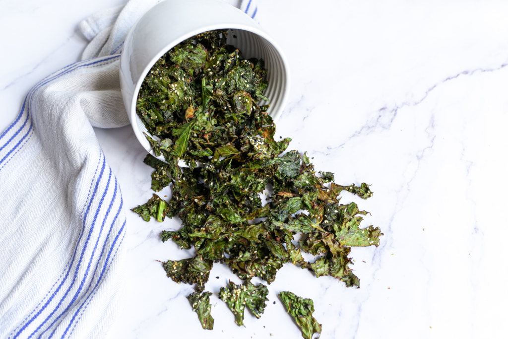 Eco-Oven Baked Wasabi, Ginger and Soy Kale Chips