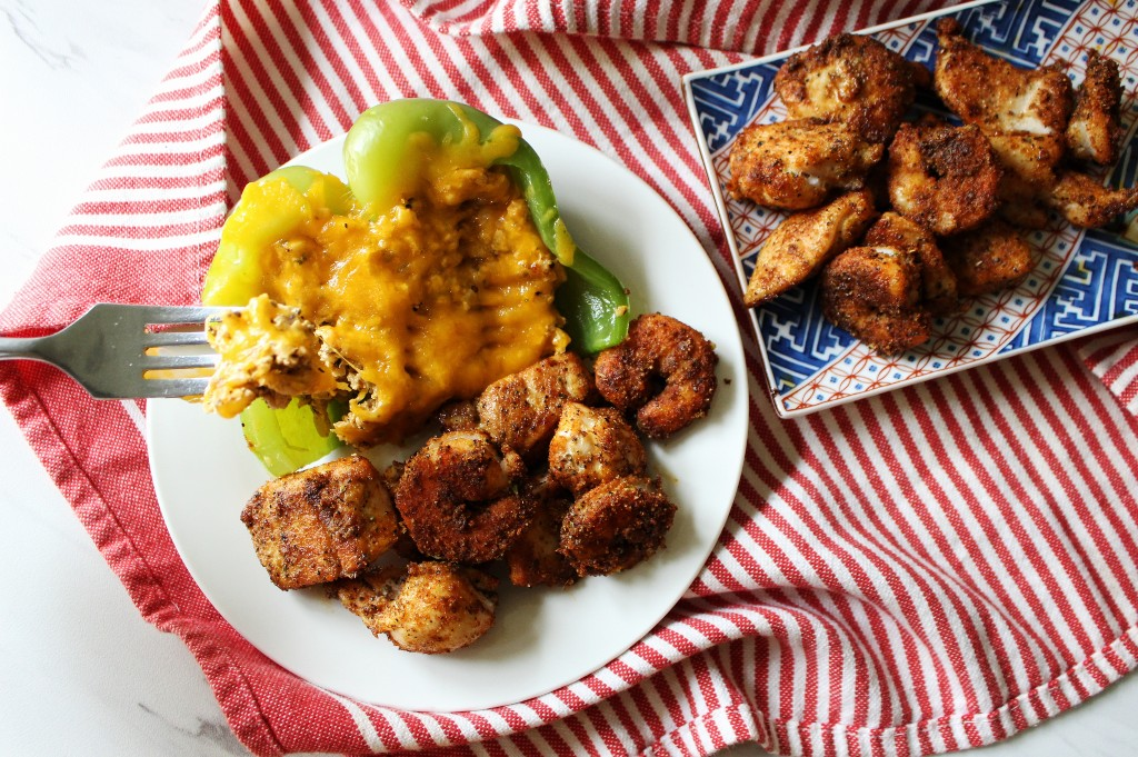 Cheesy Mexican Rice Stuffed Peppers W Fajita Chicken And Shrimp