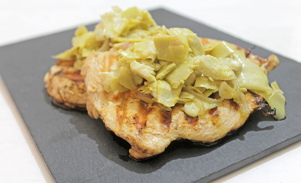 Butterflied Chicken With Artichokes