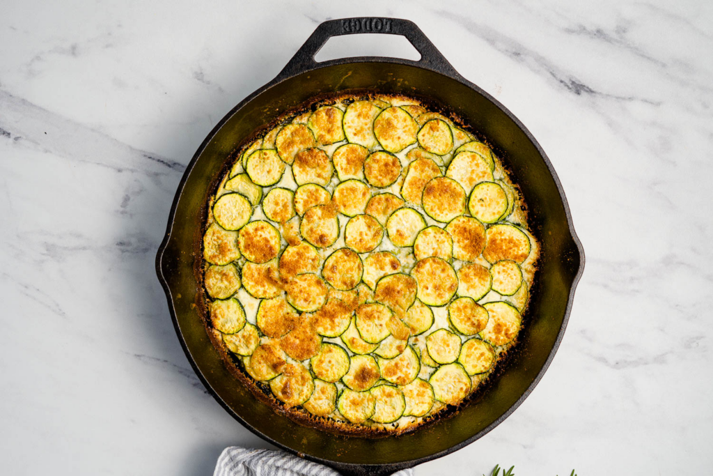 Skillet Zucchini Gratin