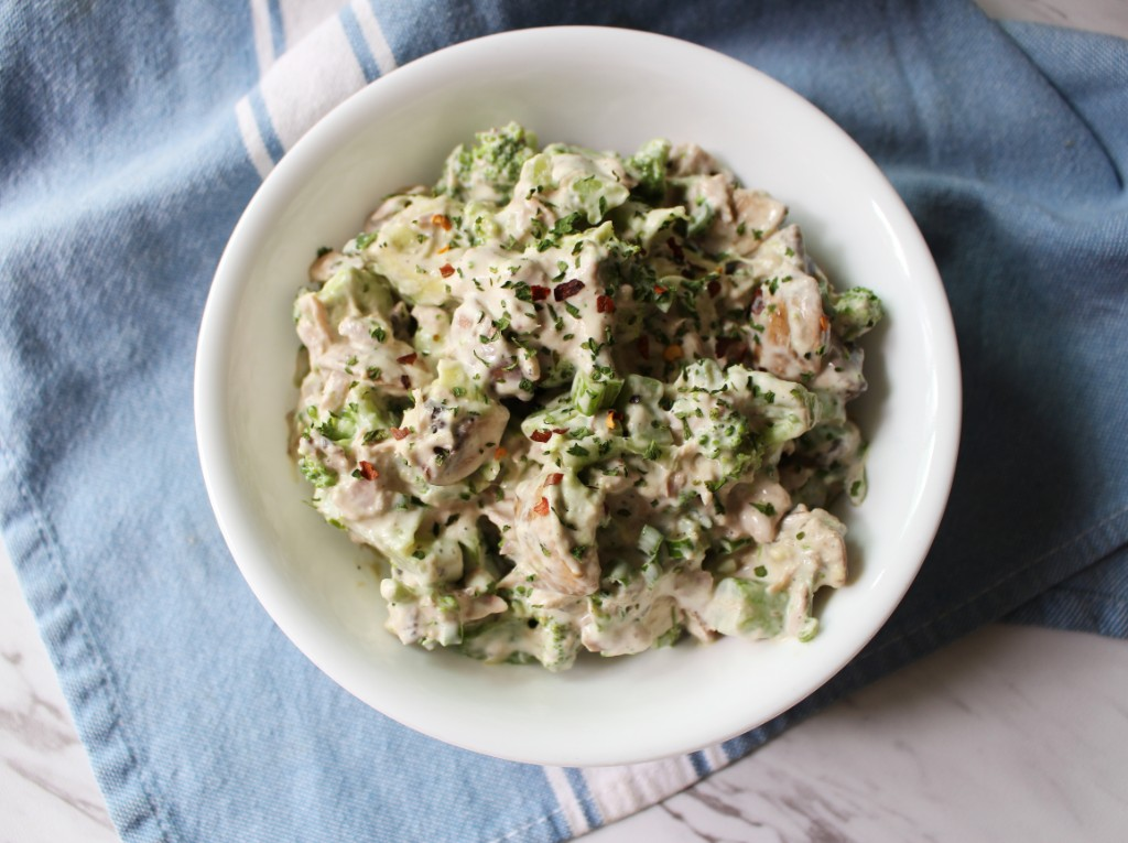 Broccoli Mushroom Avocado Tuna Salad