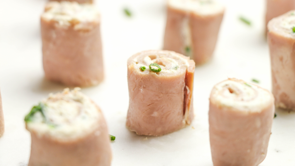 Ham And Cream Cheese Pinwheels With Chives