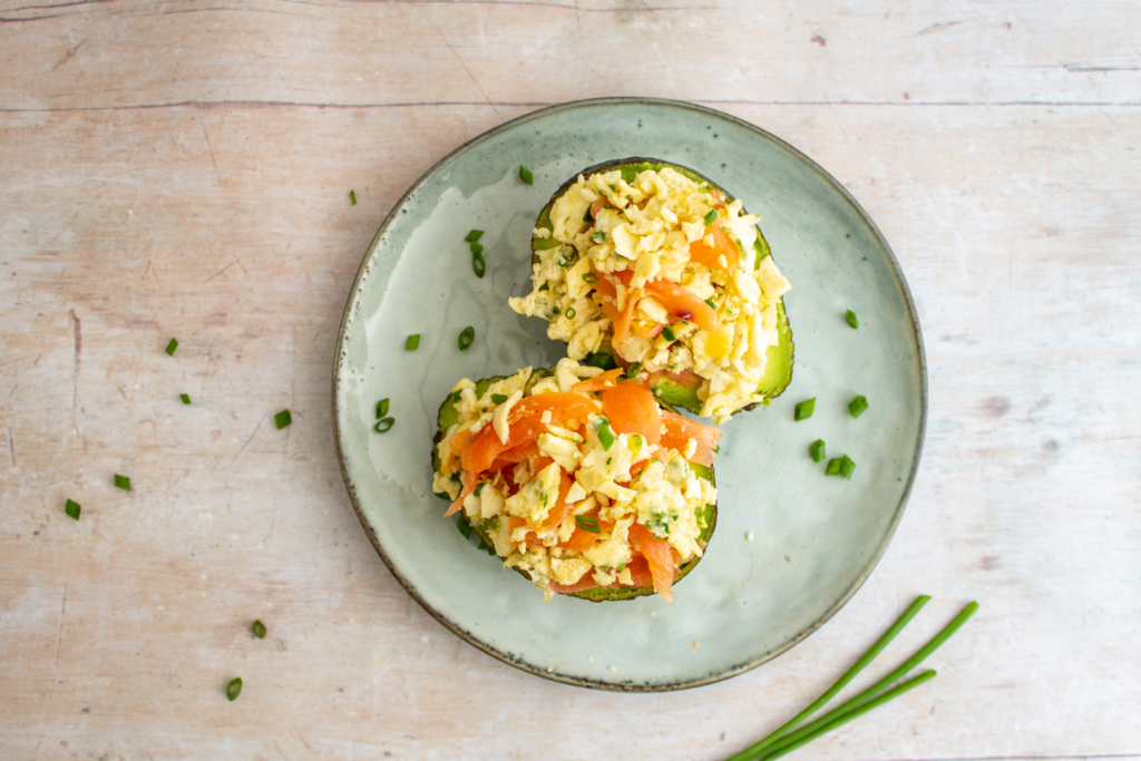 Christmas Salmon and Avocado Breakfast Boats