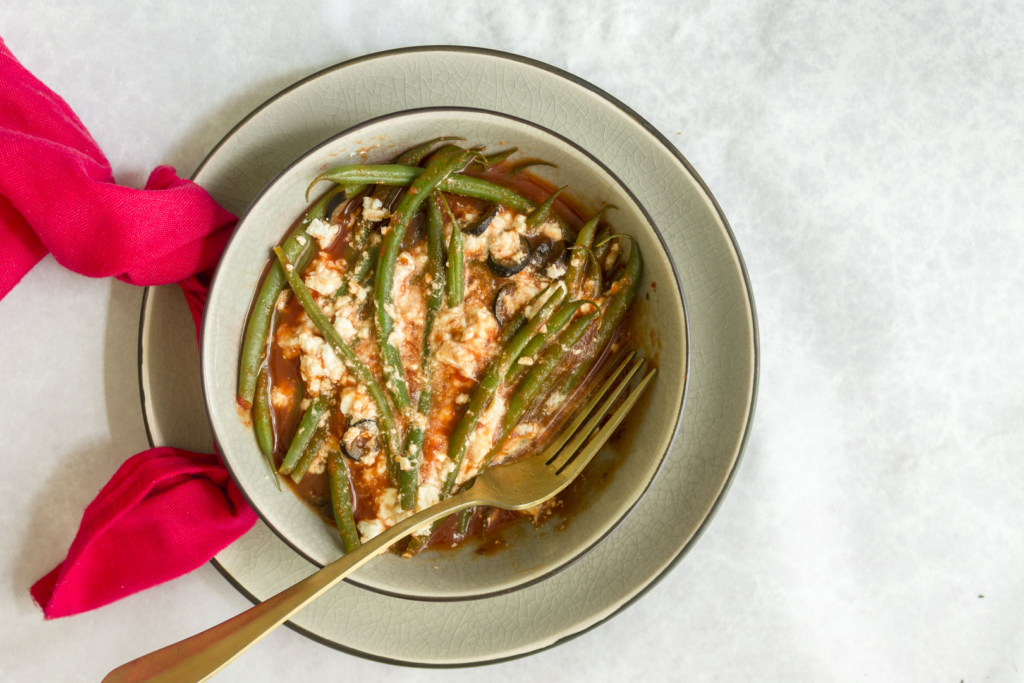 Green Beans with Tomato and Feta